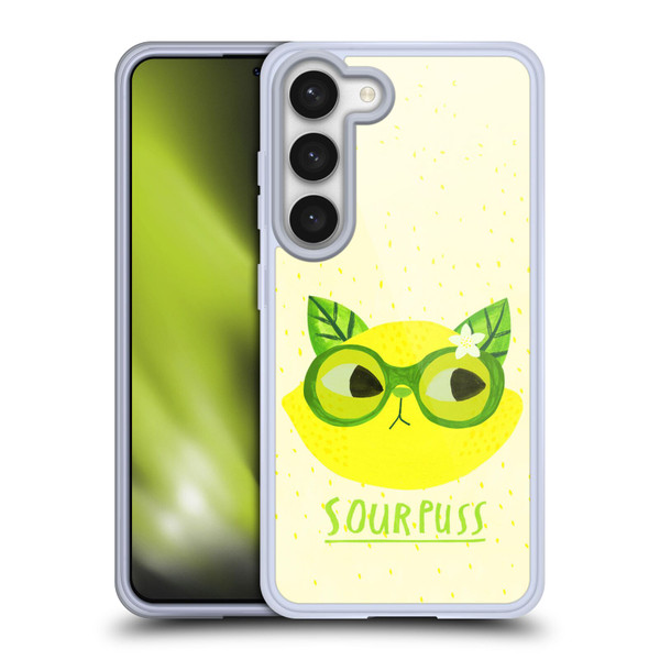 Planet Cat Puns Sour Puss Soft Gel Case for Samsung Galaxy S23 5G