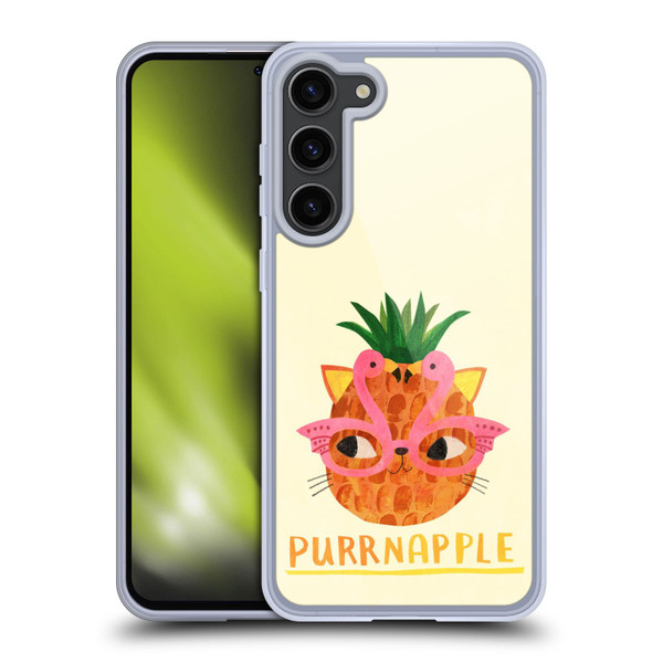 Planet Cat Puns Purrnapple Soft Gel Case for Samsung Galaxy S23+ 5G