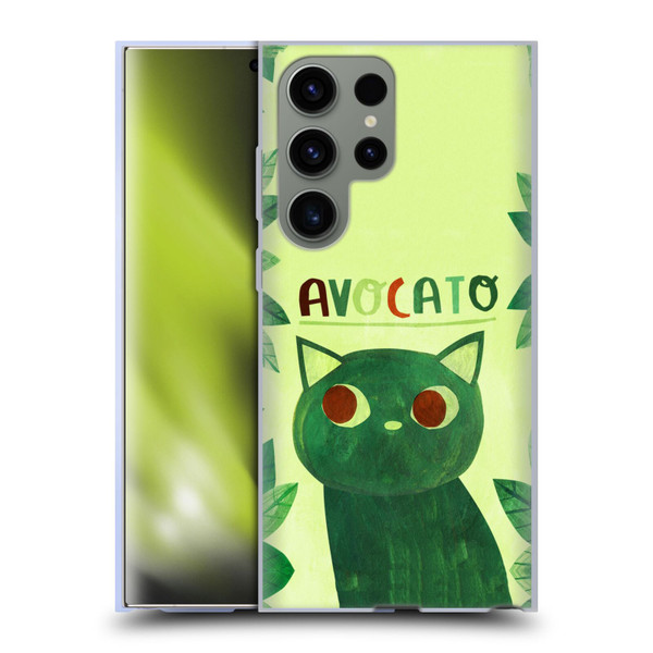 Planet Cat Puns Avocato Soft Gel Case for Samsung Galaxy S23 Ultra 5G