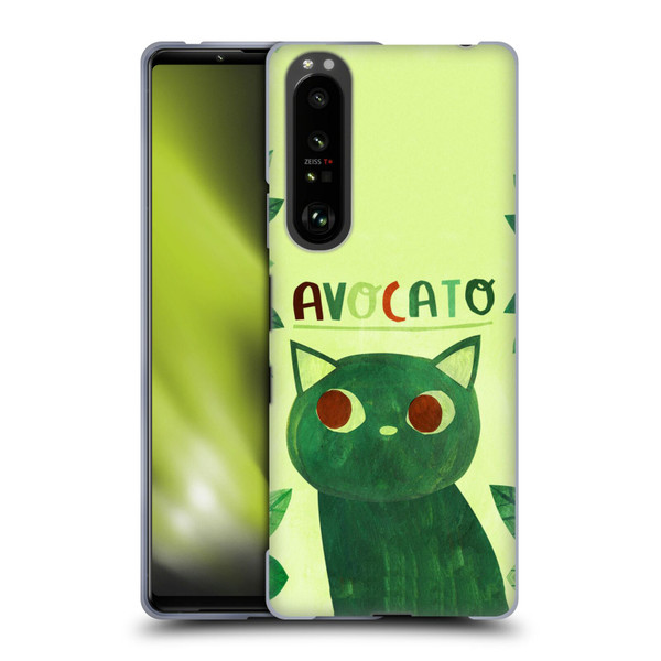 Planet Cat Puns Avocato Soft Gel Case for Sony Xperia 1 III