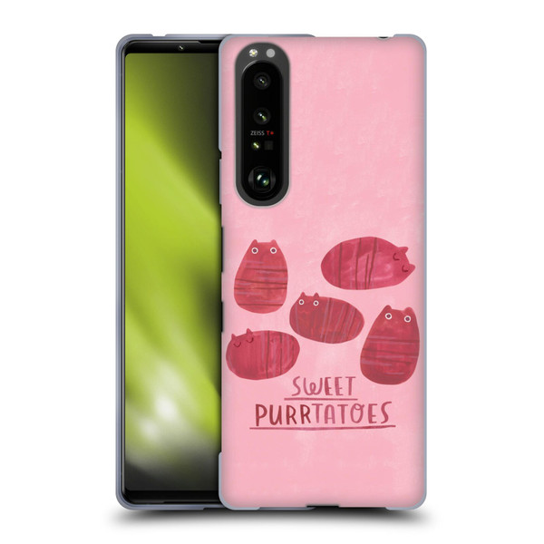 Planet Cat Puns Sweet Purrtatoes Soft Gel Case for Sony Xperia 1 III