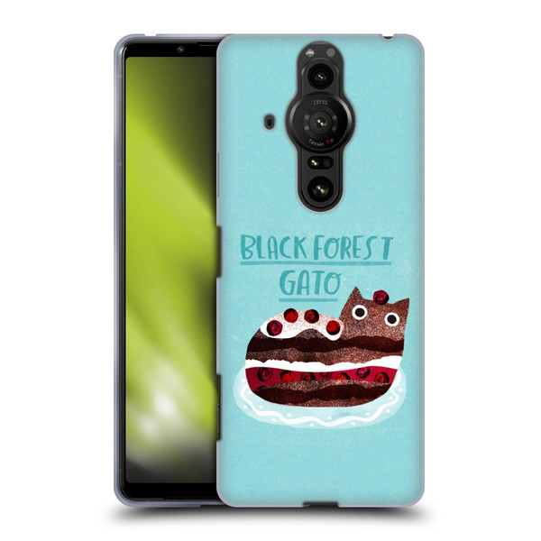 Planet Cat Puns Black Forest Gato Soft Gel Case for Sony Xperia Pro-I
