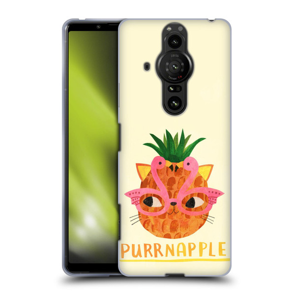 Planet Cat Puns Purrnapple Soft Gel Case for Sony Xperia Pro-I