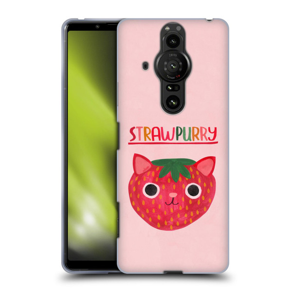Planet Cat Puns Strawpurry Soft Gel Case for Sony Xperia Pro-I