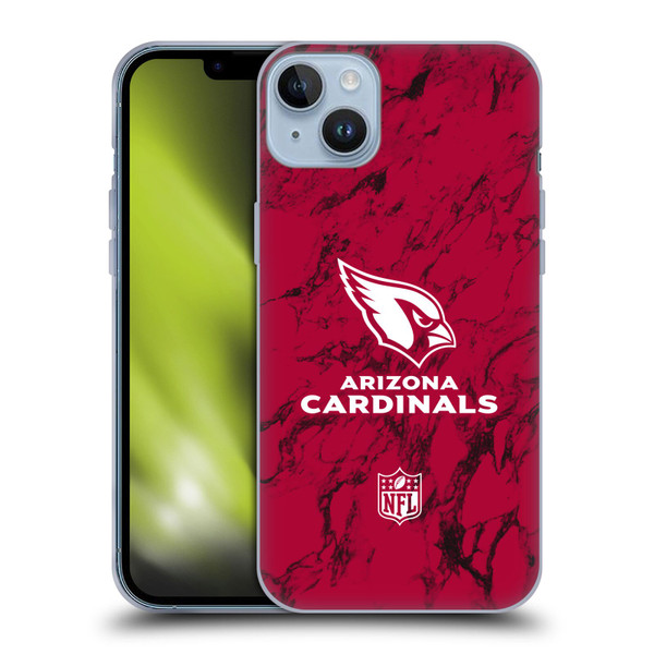 NFL Arizona Cardinals Graphics Coloured Marble Soft Gel Case for Apple iPhone 14 Plus