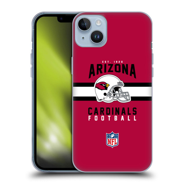 NFL Arizona Cardinals Graphics Helmet Typography Soft Gel Case for Apple iPhone 14 Plus