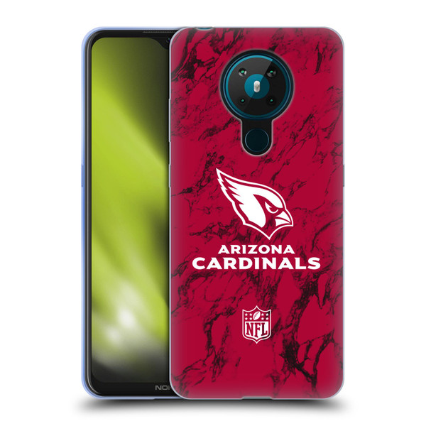 NFL Arizona Cardinals Graphics Coloured Marble Soft Gel Case for Nokia 5.3
