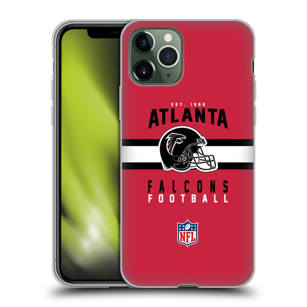 NFL Atlanta Falcons Graphics Helmet Typography Soft Gel Case for Apple iPhone 11 Pro