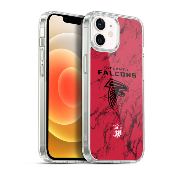 NFL Atlanta Falcons Graphics Coloured Marble Soft Gel Case for Apple iPhone 12 / iPhone 12 Pro & MagSafe