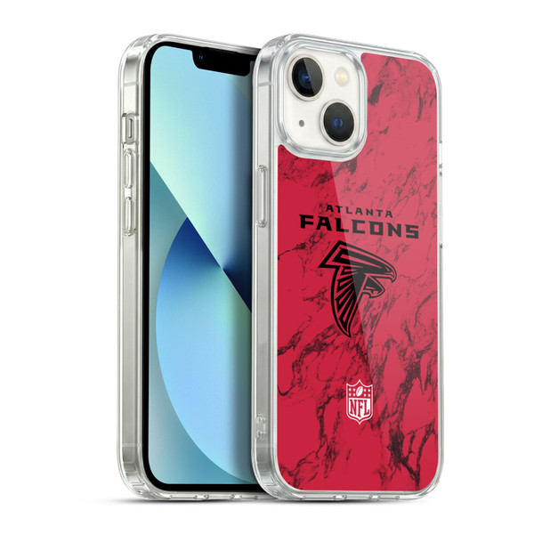 NFL Atlanta Falcons Graphics Coloured Marble Soft Gel Case for Apple iPhone 13