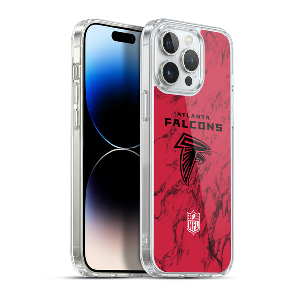 NFL Atlanta Falcons Graphics Coloured Marble Soft Gel Case for Apple iPhone 13 Pro Max & MagSafe