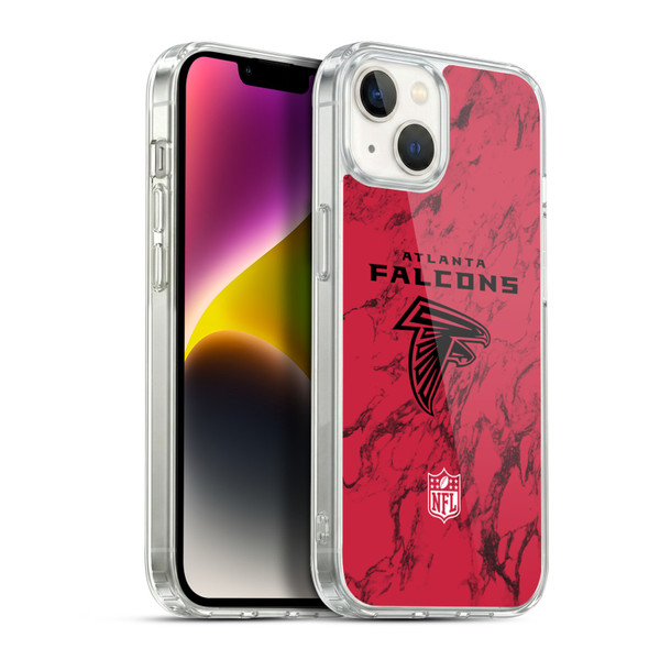 NFL Atlanta Falcons Graphics Coloured Marble Soft Gel Case for Apple iPhone 14 Plus & MagSafe