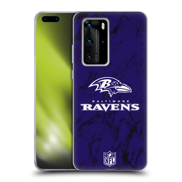 NFL Baltimore Ravens Graphics Coloured Marble Soft Gel Case for Huawei P40 Pro / P40 Pro Plus 5G