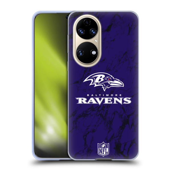 NFL Baltimore Ravens Graphics Coloured Marble Soft Gel Case for Huawei P50