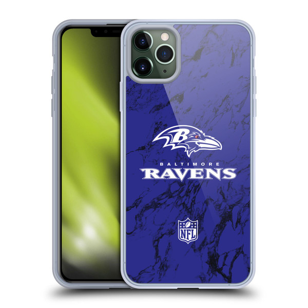 NFL Baltimore Ravens Graphics Coloured Marble Soft Gel Case for Apple iPhone 11 Pro Max
