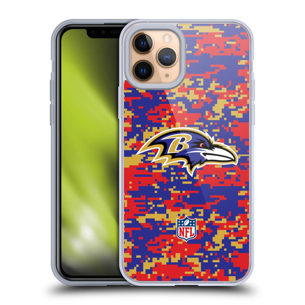 NFL Baltimore Ravens Graphics Digital Camouflage Soft Gel Case for Apple iPhone 11 Pro