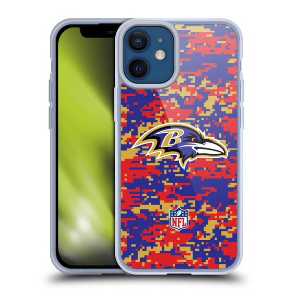 NFL Baltimore Ravens Graphics Digital Camouflage Soft Gel Case for Apple iPhone 12 Mini