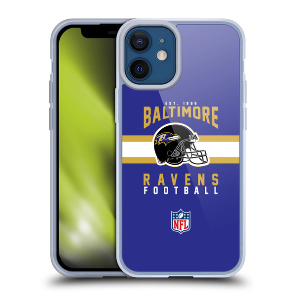 NFL Baltimore Ravens Graphics Helmet Typography Soft Gel Case for Apple iPhone 12 Mini