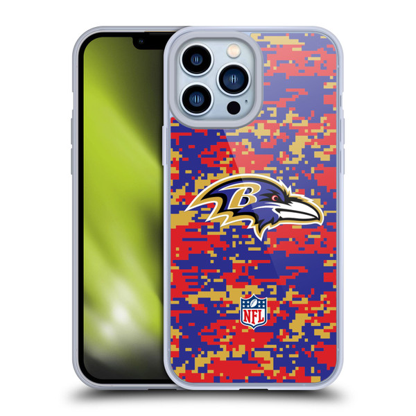 NFL Baltimore Ravens Graphics Digital Camouflage Soft Gel Case for Apple iPhone 13 Pro Max