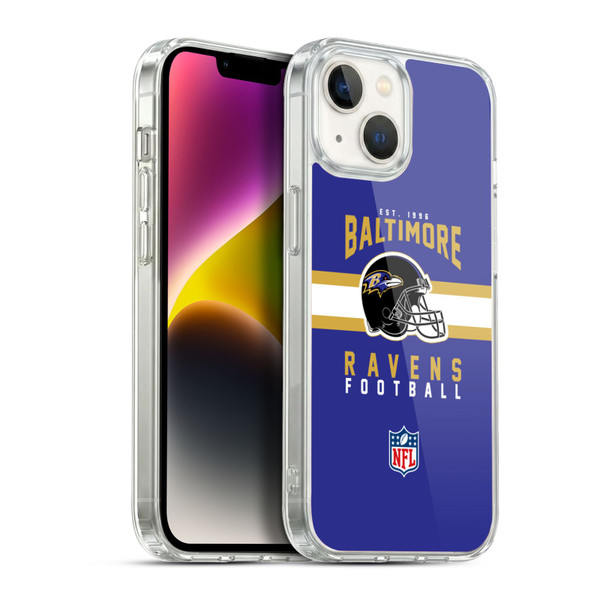 NFL Baltimore Ravens Graphics Helmet Typography Soft Gel Case for Apple iPhone 14