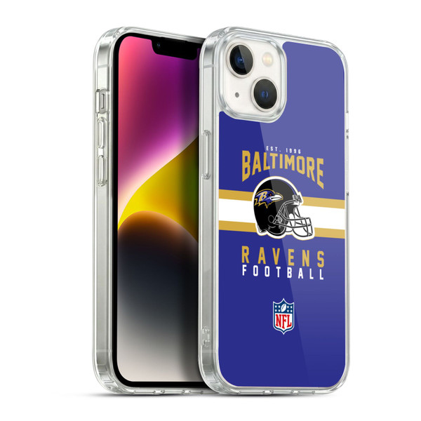 NFL Baltimore Ravens Graphics Helmet Typography Soft Gel Case for Apple iPhone 14 Plus & MagSafe