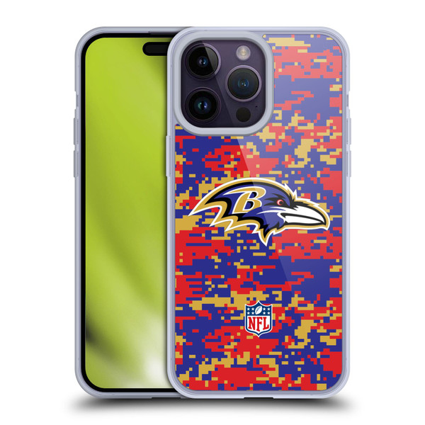 NFL Baltimore Ravens Graphics Digital Camouflage Soft Gel Case for Apple iPhone 14 Pro Max