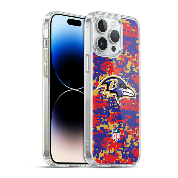NFL Baltimore Ravens Graphics Digital Camouflage Soft Gel Case for Apple iPhone 14 Pro Max & MagSafe