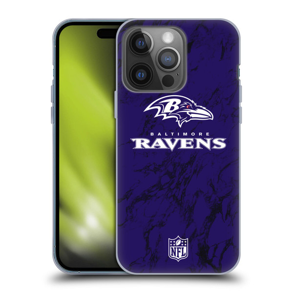 NFL Baltimore Ravens Graphics Coloured Marble Soft Gel Case for Apple iPhone 14 Pro