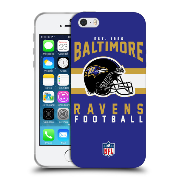 NFL Baltimore Ravens Graphics Helmet Typography Soft Gel Case for Apple iPhone 5 / 5s / iPhone SE 2016