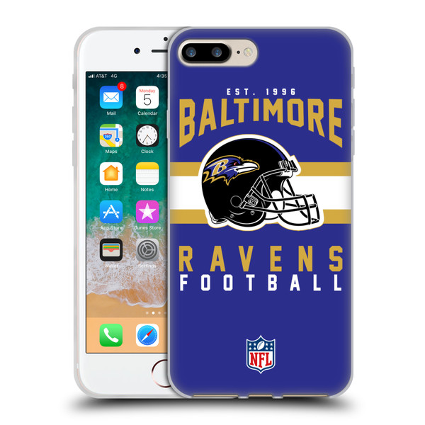 NFL Baltimore Ravens Graphics Helmet Typography Soft Gel Case for Apple iPhone 7 Plus / iPhone 8 Plus