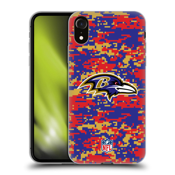 NFL Baltimore Ravens Graphics Digital Camouflage Soft Gel Case for Apple iPhone XR