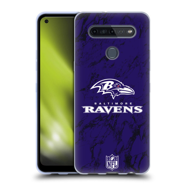 NFL Baltimore Ravens Graphics Coloured Marble Soft Gel Case for LG K51S