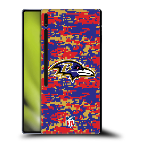 NFL Baltimore Ravens Graphics Digital Camouflage Soft Gel Case for Samsung Galaxy Tab S8 Ultra
