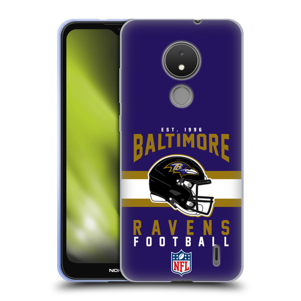 NFL Baltimore Ravens Graphics Helmet Typography Soft Gel Case for Nokia C21