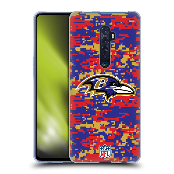 NFL Baltimore Ravens Graphics Digital Camouflage Soft Gel Case for OPPO Reno 2