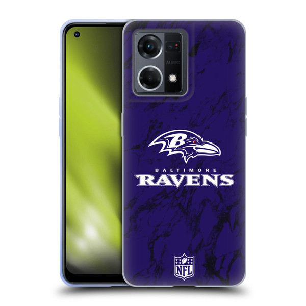 NFL Baltimore Ravens Graphics Coloured Marble Soft Gel Case for OPPO Reno8 4G