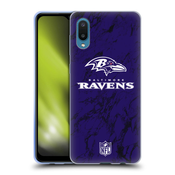 NFL Baltimore Ravens Graphics Coloured Marble Soft Gel Case for Samsung Galaxy A02/M02 (2021)