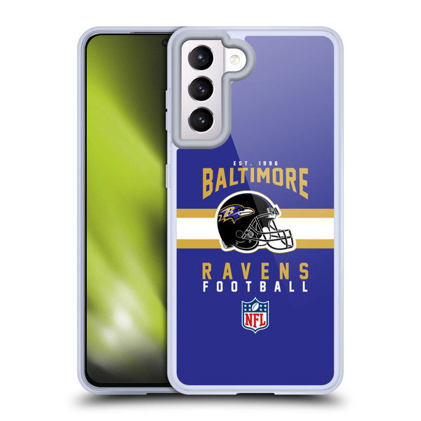 NFL Baltimore Ravens Graphics Helmet Typography Soft Gel Case for Samsung Galaxy S21 5G