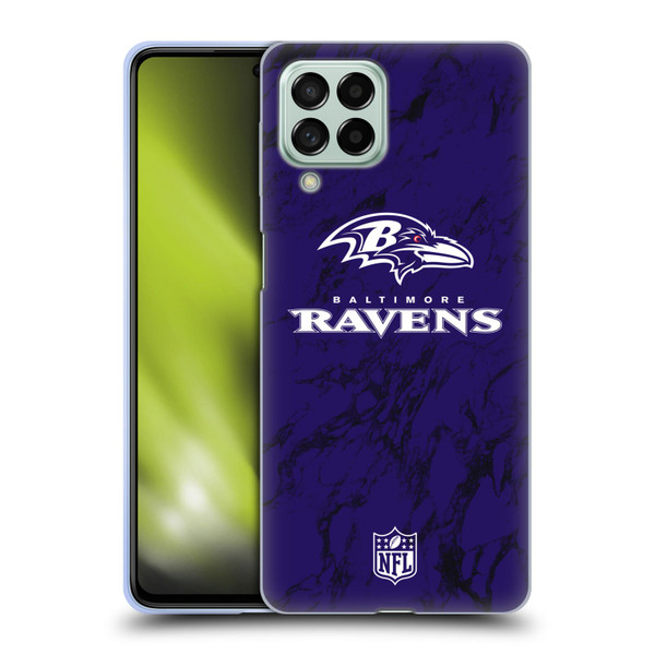 NFL Baltimore Ravens Graphics Coloured Marble Soft Gel Case for Samsung Galaxy M53 (2022)
