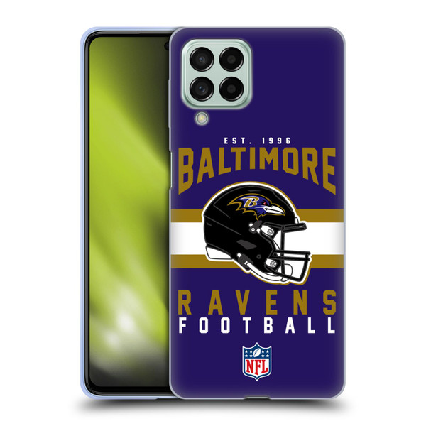 NFL Baltimore Ravens Graphics Helmet Typography Soft Gel Case for Samsung Galaxy M53 (2022)