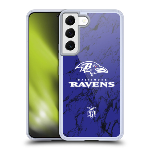 NFL Baltimore Ravens Graphics Coloured Marble Soft Gel Case for Samsung Galaxy S22 5G