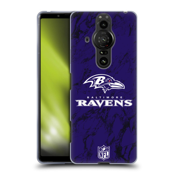 NFL Baltimore Ravens Graphics Coloured Marble Soft Gel Case for Sony Xperia Pro-I