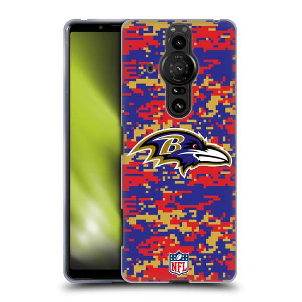 NFL Baltimore Ravens Graphics Digital Camouflage Soft Gel Case for Sony Xperia Pro-I