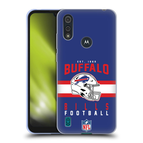 NFL Buffalo Bills Graphics Helmet Typography Soft Gel Case for Motorola Moto E6s (2020)