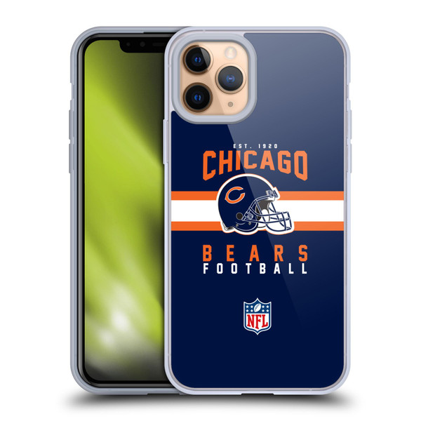 NFL Chicago Bears Graphics Helmet Typography Soft Gel Case for Apple iPhone 11 Pro