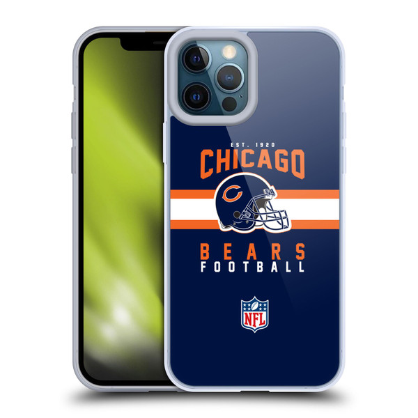 NFL Chicago Bears Graphics Helmet Typography Soft Gel Case for Apple iPhone 12 Pro Max