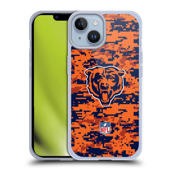 NFL Chicago Bears Graphics Digital Camouflage Soft Gel Case for Apple iPhone 14