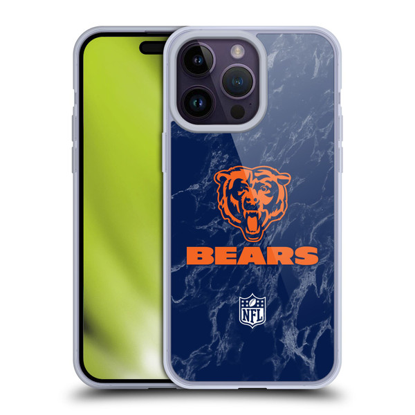 NFL Chicago Bears Graphics Coloured Marble Soft Gel Case for Apple iPhone 14 Pro Max