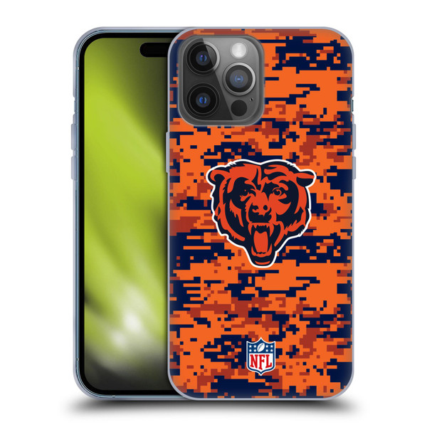NFL Chicago Bears Graphics Digital Camouflage Soft Gel Case for Apple iPhone 14 Pro Max