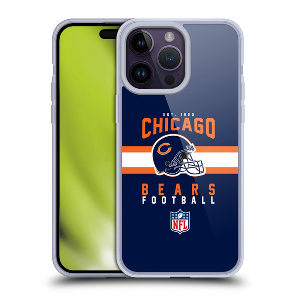 NFL Chicago Bears Graphics Helmet Typography Soft Gel Case for Apple iPhone 14 Pro Max